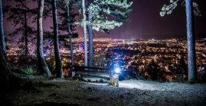 Nachtpanorama von Jena, Langzeitbelichtung und Lichtexperimente
