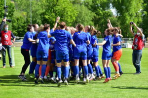 Der Aufstieg in die 1. Frauen Bundesliga ist geschafft. FC Carl Zeiss Jena Frauen.