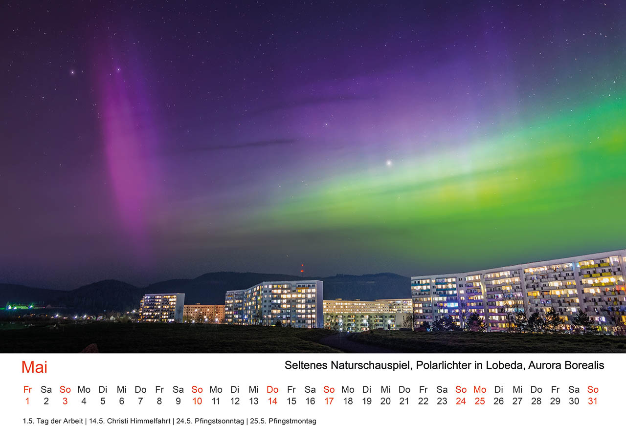 Mai: Seltene Polarlichter über Lobeda-West Mai: Seltene Polarlichter über Lobeda-West