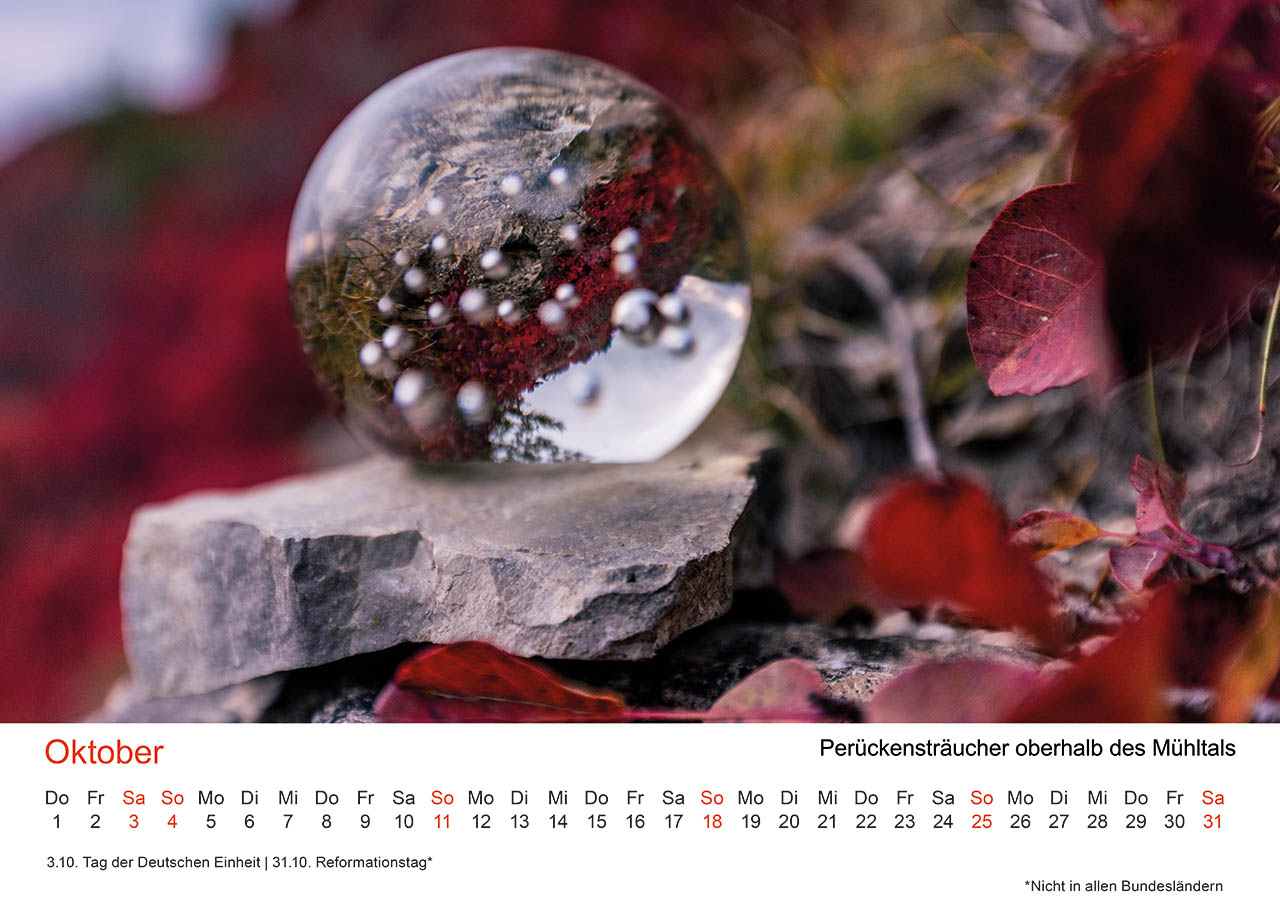 Oktober: Farbenpracht oberhalb des Mühltals Oktober: Farbenpracht oberhalb des Mühltals