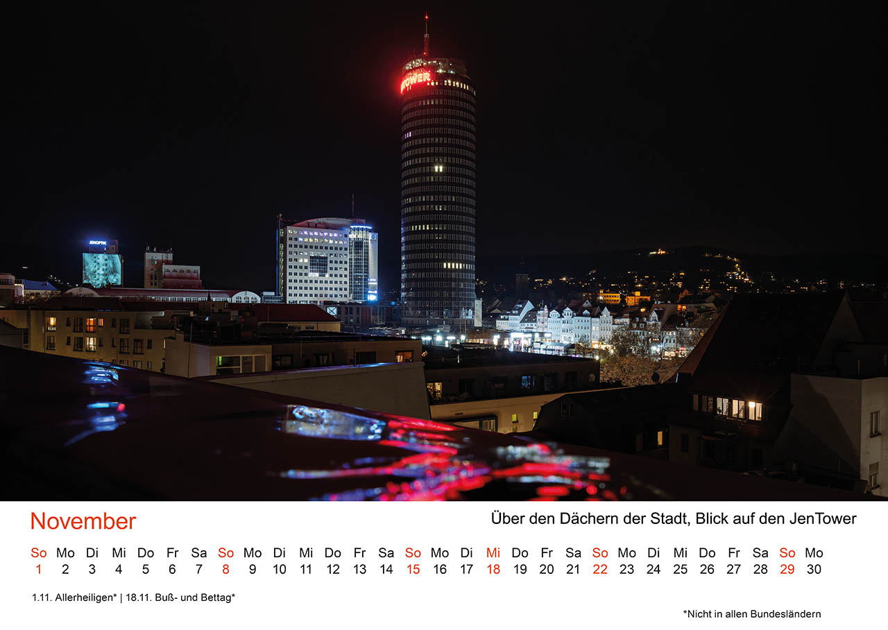 November: Skyline bei Nacht – Jena in Lichterglanz November: Skyline bei Nacht – Jena in Lichterglanz